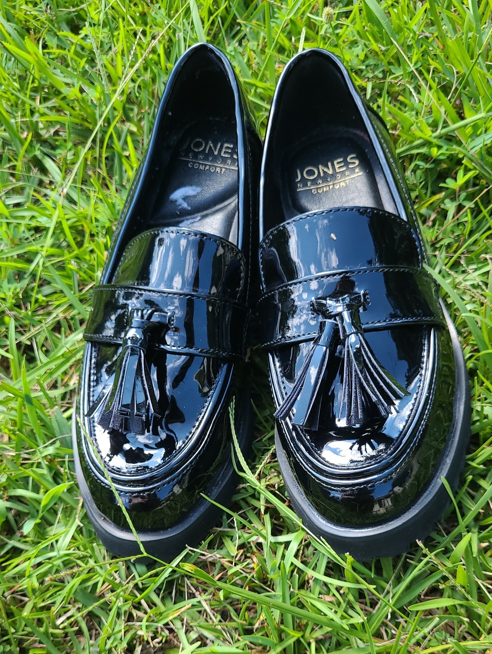 Jones New York Black Patent Tassel Loafers